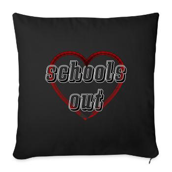 Bleistift Herz schools out - Schule aus - Sofakissenbezug 45 x 45 cm - Schwarz - Vorne
