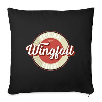 Wingfoil Label - Sofa pillowcase 17,3'' x 17,3'' (45 x 45 cm) - black - Front
