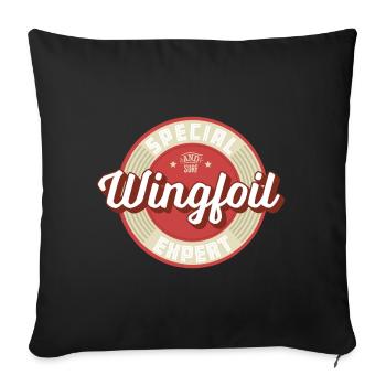 Wingfoil Label - Sofakissenbezug 45 x 45 cm - Schwarz - Vorne