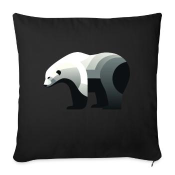 Ours blanc - Housse de coussin décorative 45 x 45 cm - noir - Devant