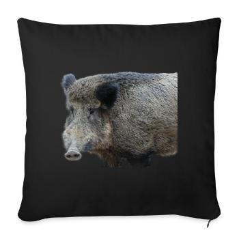 Wild boar Wild boar Pig Sow Pigs - Sofa pillowcase 17,3'' x 17,3'' (45 x 45 cm) - black - Front