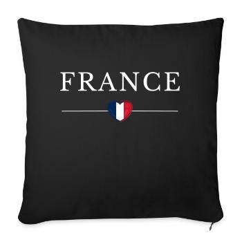 Drapeau France - Housse de coussin décorative 45 x 45 cm - noir - Devant