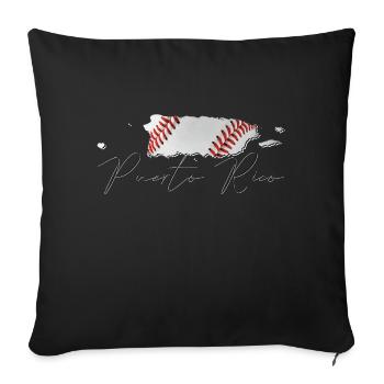Porto Rico (États-Unis) | Vrai baseball | Carte S - Housse de coussin décorative 45 x 45 cm - noir - Devant