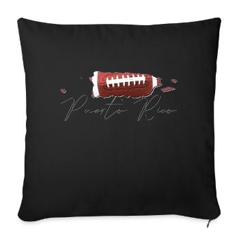 Porto Rico (États-Unis) | Vrai football | Carte Sct - Housse de coussin décorative 45 x 45 cm - noir - Devant