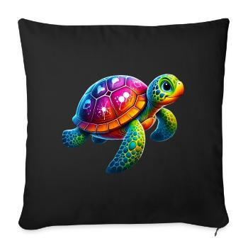 Tortue - Housse de coussin décorative 45 x 45 cm - noir - Devant