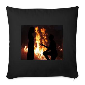Feuriges Heirats-Silhouette - Sofakissenbezug 45 x 45 cm - Schwarz - Vorne
