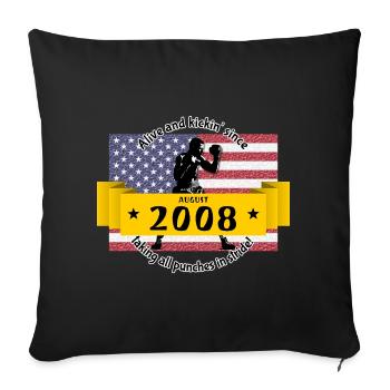 16. Geburtstag Vivant et dynamique depuis 08/2008 - Housse de coussin décorative 45 x 45 cm - noir - Devant