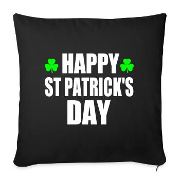 happy st patrick's day - Housse de coussin décorative 45 x 45 cm - noir - Devant