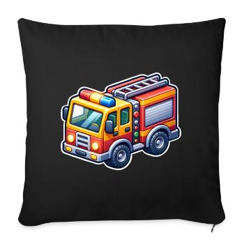 Fire brigade - Sofa pillowcase 17,3'' x 17,3'' (45 x 45 cm) - black - Front