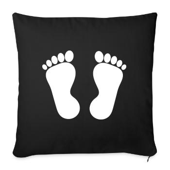 Fuß Füße Fußpflege Podologie - Sofakissenbezug 45 x 45 cm - Schwarz - Vorne