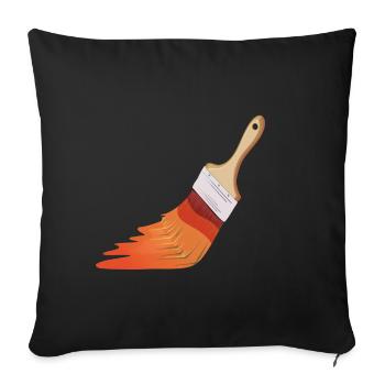 Pinceaux de peintre - Housse de coussin décorative 45 x 45 cm - noir - Devant