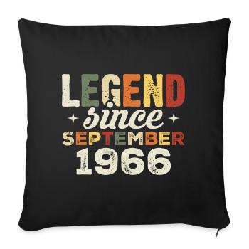Legendary since September 1966 Birthday September - Sofa pillowcase 17,3'' x 17,3'' (45 x 45 cm) - black - Front