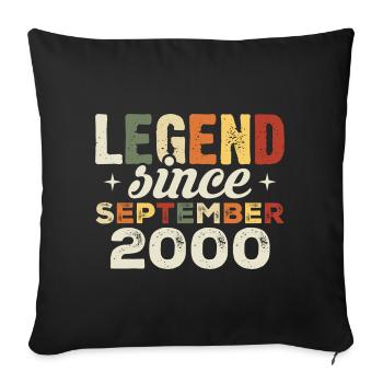 Legendary since September 2000 Birthday September - Sofa pillowcase 17,3'' x 17,3'' (45 x 45 cm) - black - Front