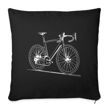 Minimalist Bicycle Line Art Design - Sofa pillowcase 17,3'' x 17,3'' (45 x 45 cm) - black - Front