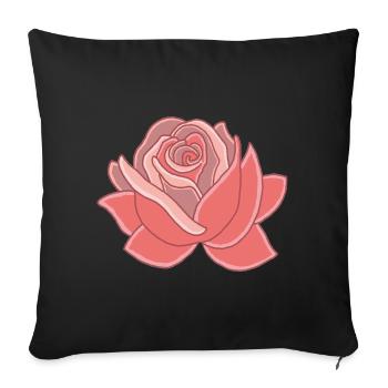Heart of the Rose - Sofa pillowcase 17,3'' x 17,3'' (45 x 45 cm) - black - Front