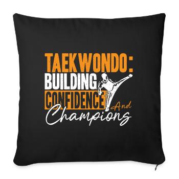 Arts Martiaux Karaté Tae Kwon Do Taekwondo Parent - Housse de coussin décorative 45 x 45 cm - noir - Devant