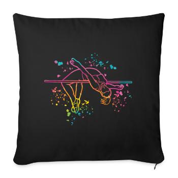 High Jumper Watercolor High Jump - Sofa pillowcase 17,3'' x 17,3'' (45 x 45 cm) - black - Front