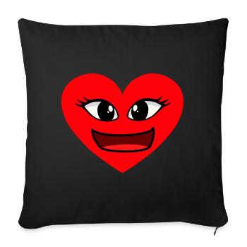 Heart Face Heartfelt Hearts Valentine's Day - Sofa pillowcase 17,3'' x 17,3'' (45 x 45 cm) - black - Front