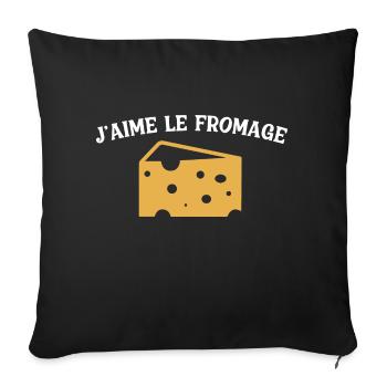 J'aime le fromage - Housse de coussin décorative 45 x 45 cm - noir - Devant
