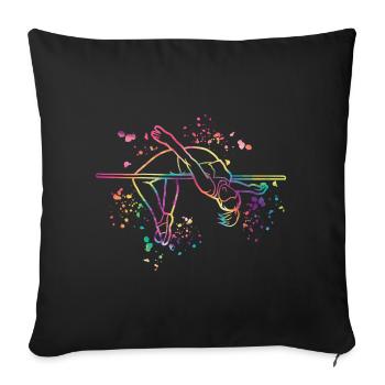 High Jumper Watercolor High Jump - Sofa pillowcase 17,3'' x 17,3'' (45 x 45 cm) - black - Front