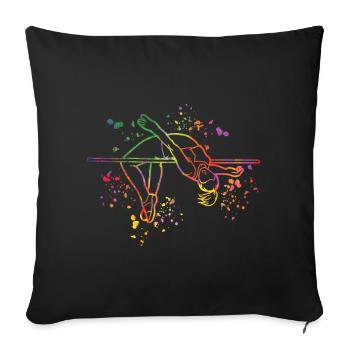 High Jumper Watercolor High Jump - Sofa pillowcase 17,3'' x 17,3'' (45 x 45 cm) - black - Front