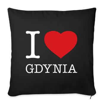 I LOVE GDYNIA - Sofa pillowcase 17,3'' x 17,3'' (45 x 45 cm) - black - Front