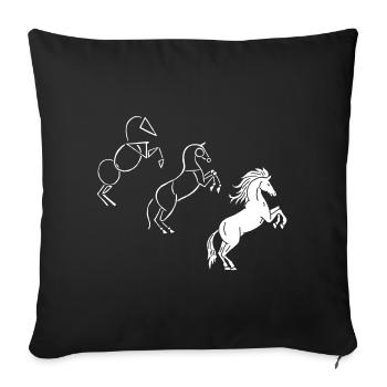 Draw me a white horse - Sofa pillowcase 17,3'' x 17,3'' (45 x 45 cm) - black - Front