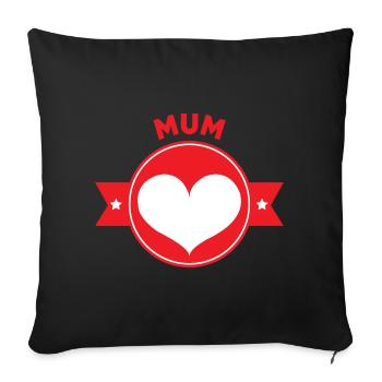 Maman d'Amour - Mother's Day - Sofa pillowcase 17,3'' x 17,3'' (45 x 45 cm) - black - Front