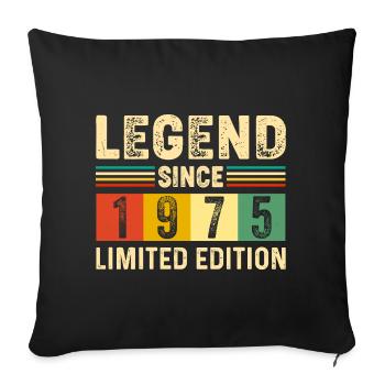 Légende Depuis 1975 Anniversaire 50 ans 50 Jahre - Housse de coussin décorative 45 x 45 cm - noir - Devant