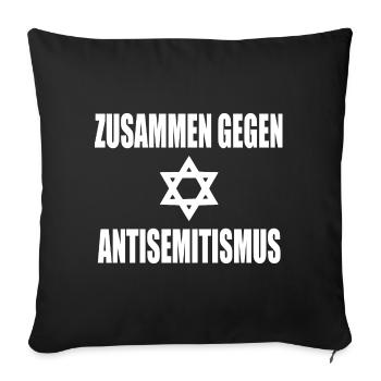 zusammen gegen antisemitismus - Sofakissenbezug 45 x 45 cm - Schwarz - Vorne