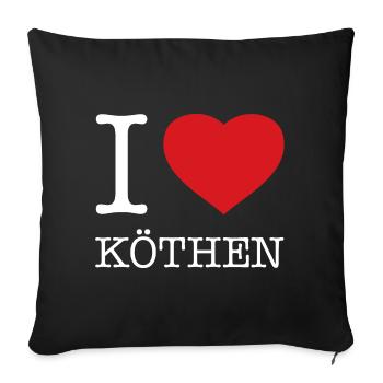 J’ADORE KÖTHEN - Housse de coussin décorative 45 x 45 cm - noir - Devant