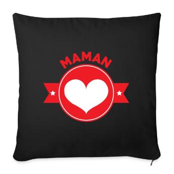 Maman d'Amour - Mother's Day - Sofa pillowcase 17,3'' x 17,3'' (45 x 45 cm) - black - Front