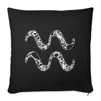 Aquarius Zodiac Funny Horoscope - Sofa pillowcase 17,3'' x 17,3'' (45 x 45 cm) - black - Front