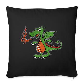 Little Fire Dragon - Sofa pillowcase 17,3'' x 17,3'' (45 x 45 cm) - black - Front