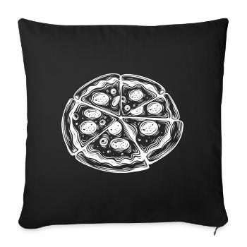 Pizza Drawing - Sofa pillowcase 17,3'' x 17,3'' (45 x 45 cm) - black - Front