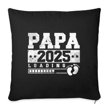 Papa 2025 loading - Sofakissenbezug 45 x 45 cm - Schwarz - Vorne