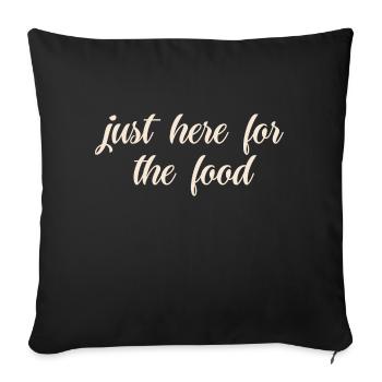 Foodlover gestickter Spruch - Sofakissenbezug 45 x 45 cm - Schwarz - Vorne
