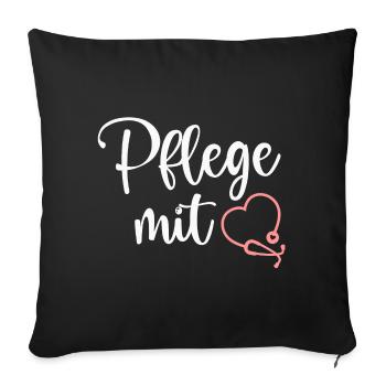 Pflege Krankenschwester - Sofakissenbezug 45 x 45 cm - Schwarz - Vorne