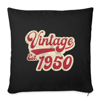 Vintage Est 1950 - Sofa pillowcase 17,3'' x 17,3'' (45 x 45 cm) - black - Front