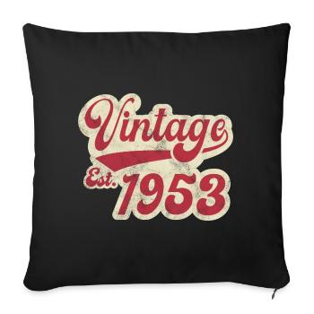 Vintage Est 1953 - Housse de coussin décorative 45 x 45 cm - noir - Devant