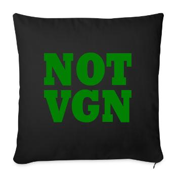 Not vegan - Sofa pillowcase 17,3'' x 17,3'' (45 x 45 cm) - black - Front