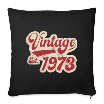 Vintage Est 1973 - Sofa pillowcase 17,3'' x 17,3'' (45 x 45 cm) - black - Front