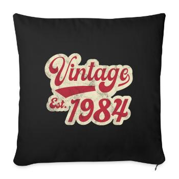 Vintage Est 1984 - Sofa pillowcase 17,3'' x 17,3'' (45 x 45 cm) - black - Front