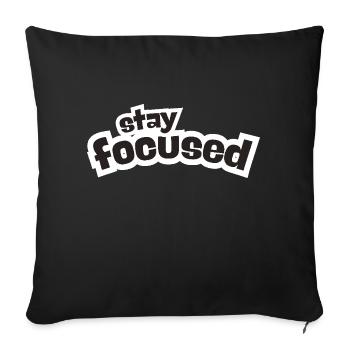 Restez concentré - Housse de coussin décorative 45 x 45 cm - noir - Devant