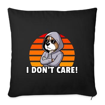 I Don't Care! - Vintage Sunset Dog - Sofa pillowcase 17,3'' x 17,3'' (45 x 45 cm) - black - Front