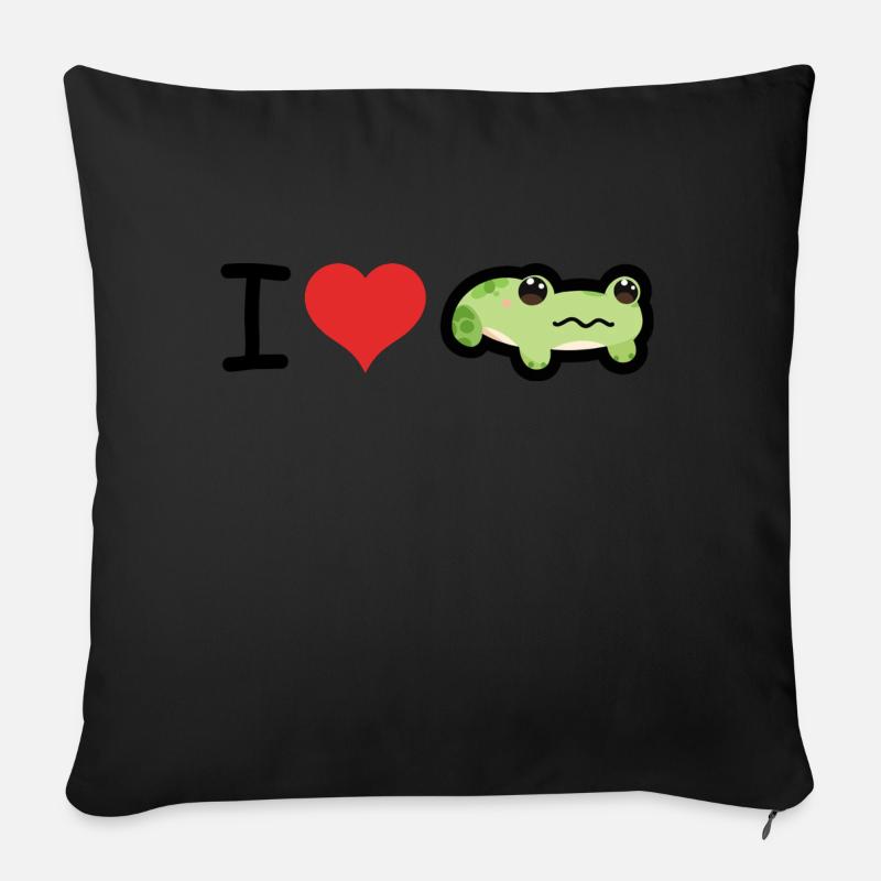 I love Frogs - Frog Memes - Sofakissenbezug 45 x 45 cm - Schwarz