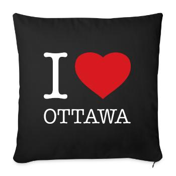 I LOVE OTTAWA - Sofakissenbezug 45 x 45 cm - Schwarz - Vorne