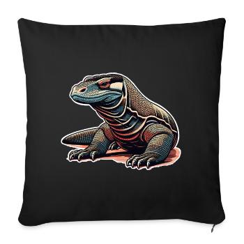 Dragon de Komodo - Housse de coussin décorative 45 x 45 cm - noir - Devant