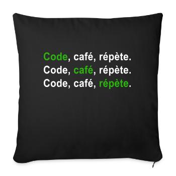 GEEK HUMOR FUNNY JOKE 2 - Sofa pillowcase 17,3'' x 17,3'' (45 x 45 cm) - black - Front