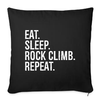 Manger dormir Escalade Répéter - Housse de coussin décorative 45 x 45 cm - noir - Devant